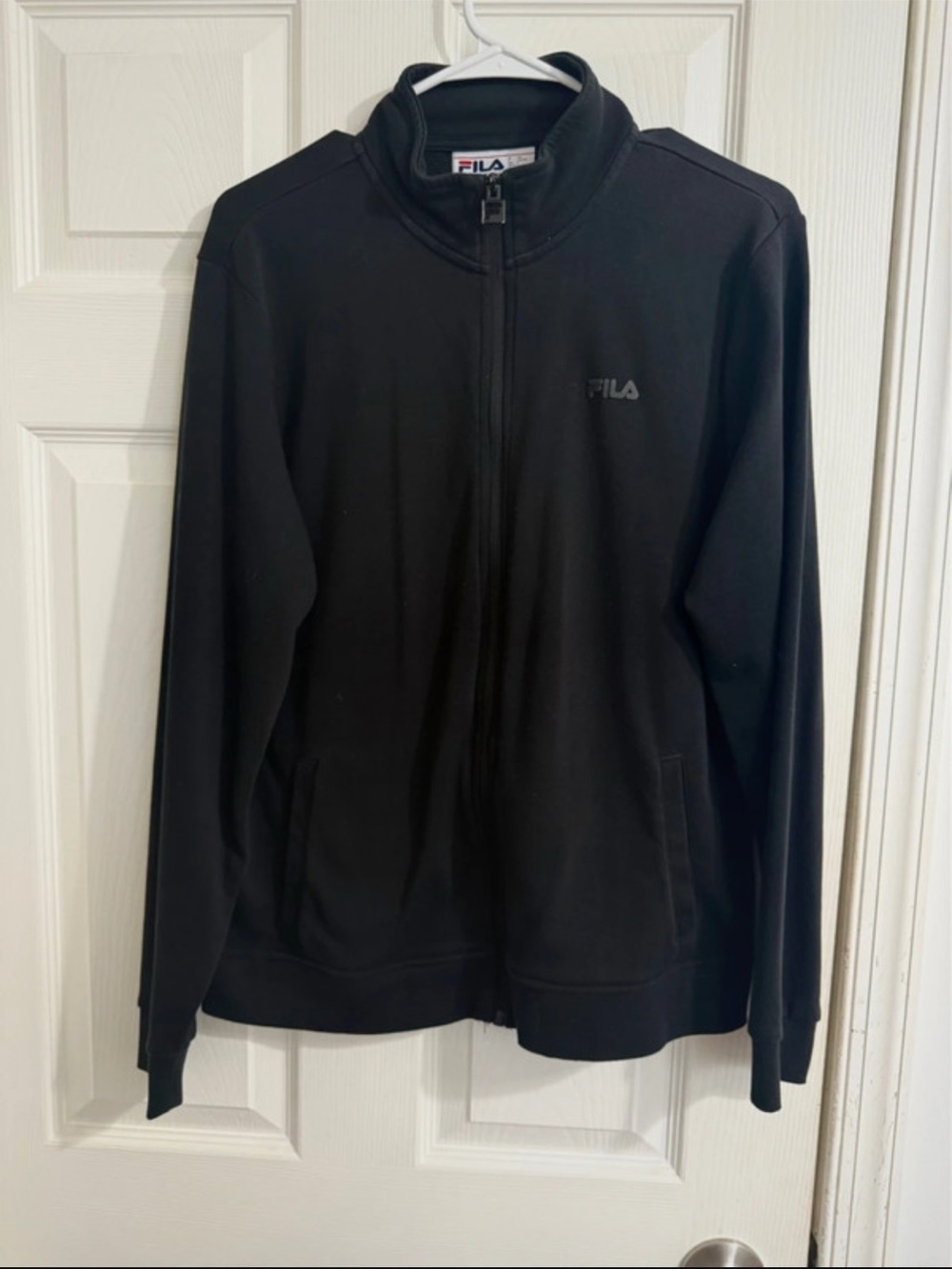 FILA  Women’s Black Full-Zip Track Jacket with Subtle Logo